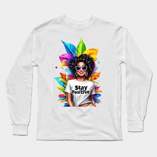 Radiant Blossoms: Sunglasses and Smiles in a Kaleidoscopic Poster Long Sleeve T-Shirt